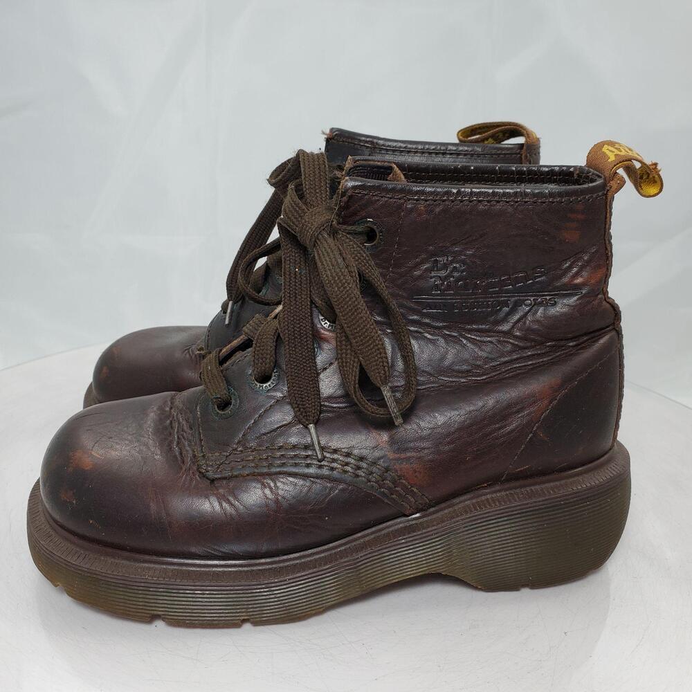 Vintage Dr Martens Chunky UK3/US 5 Combat Boots Oiled Leather Ankle Made England